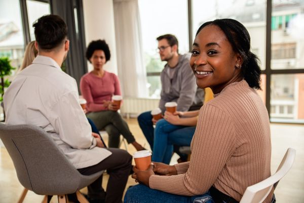 at a community meeting